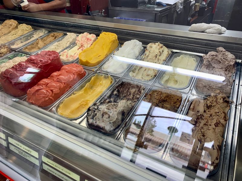Twenty-Four Gelato And Sorbet Flavors Waiting At The Counter