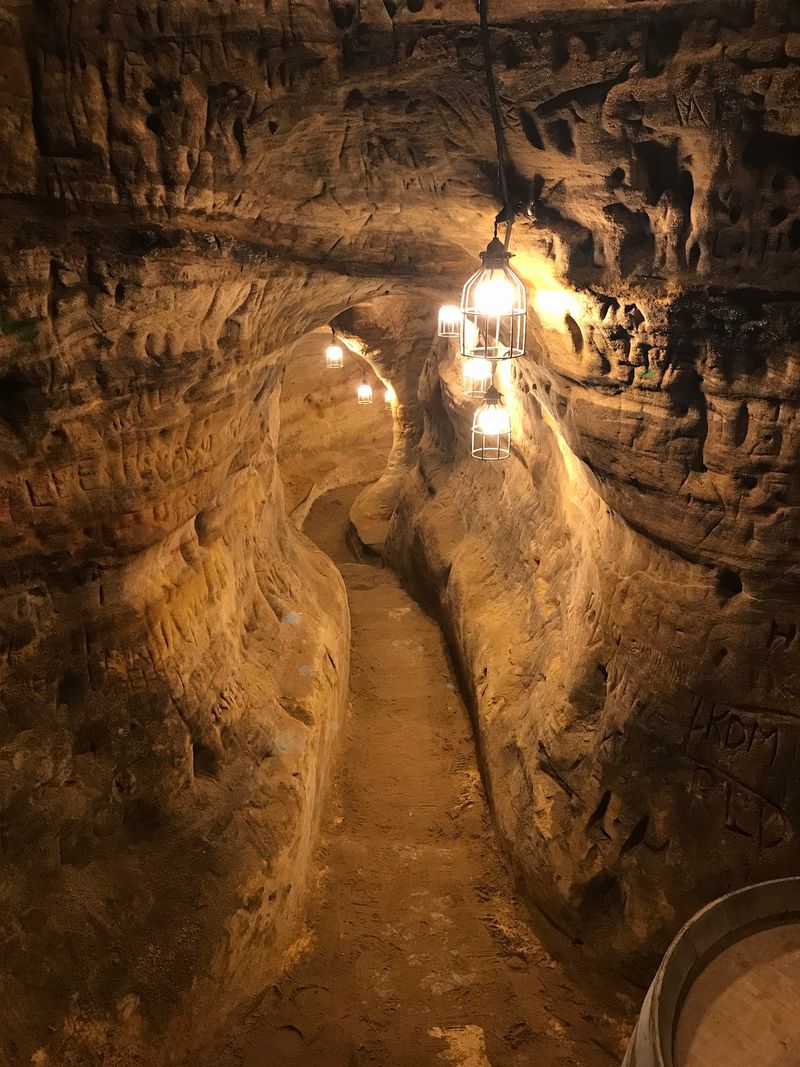 An Underground Room Carved Out of Soft Sandstone