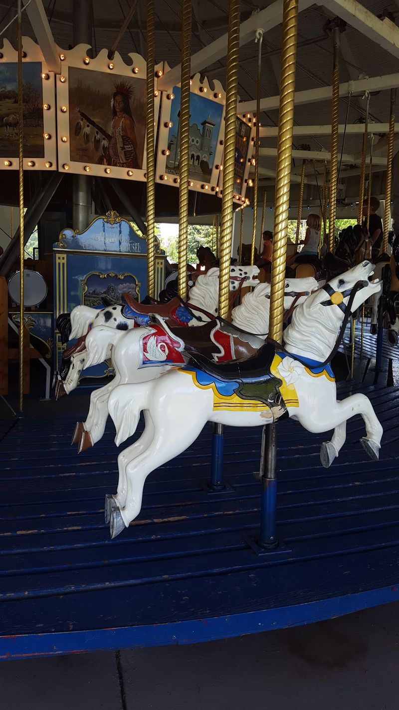 Hand-Carved Wooden Horses Still Circle On The Restored 1920s Idaho Centennial Carousel In Rexburg - Decor Hint Worth One More Lap