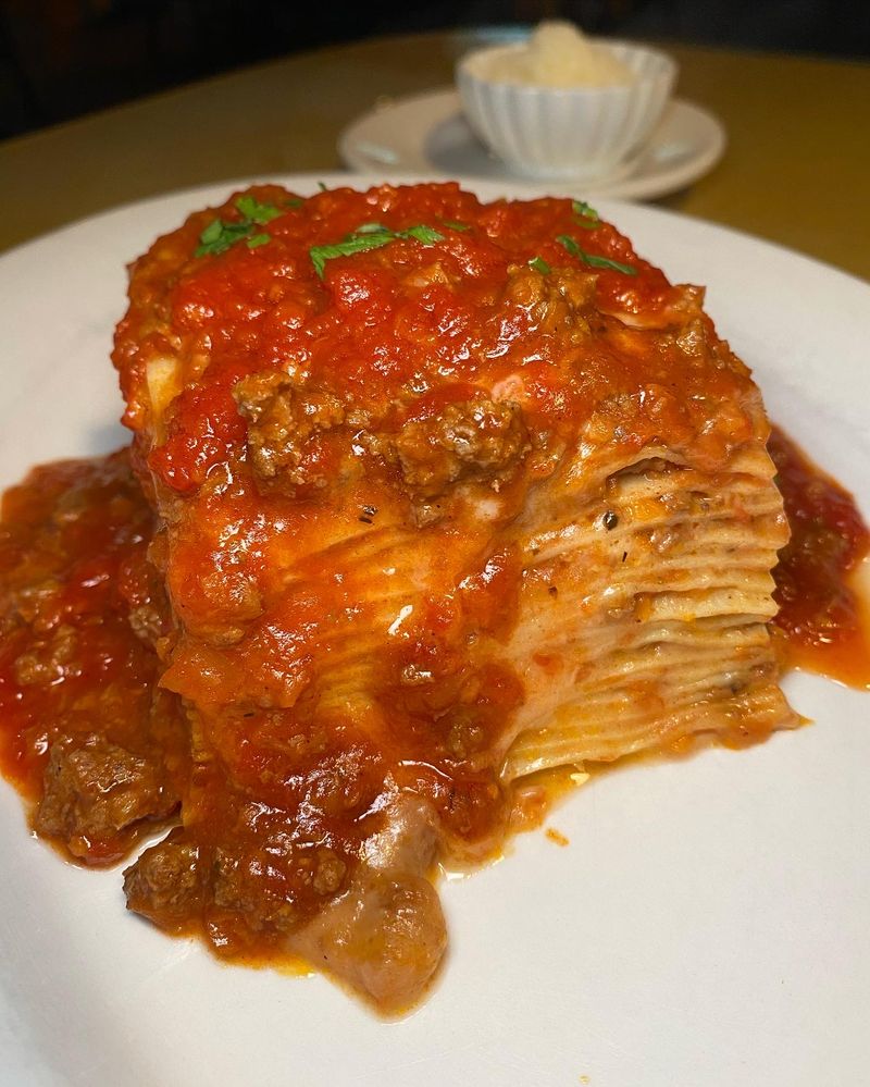 Mrs. Marini's Lasagna Stacks The Layers High