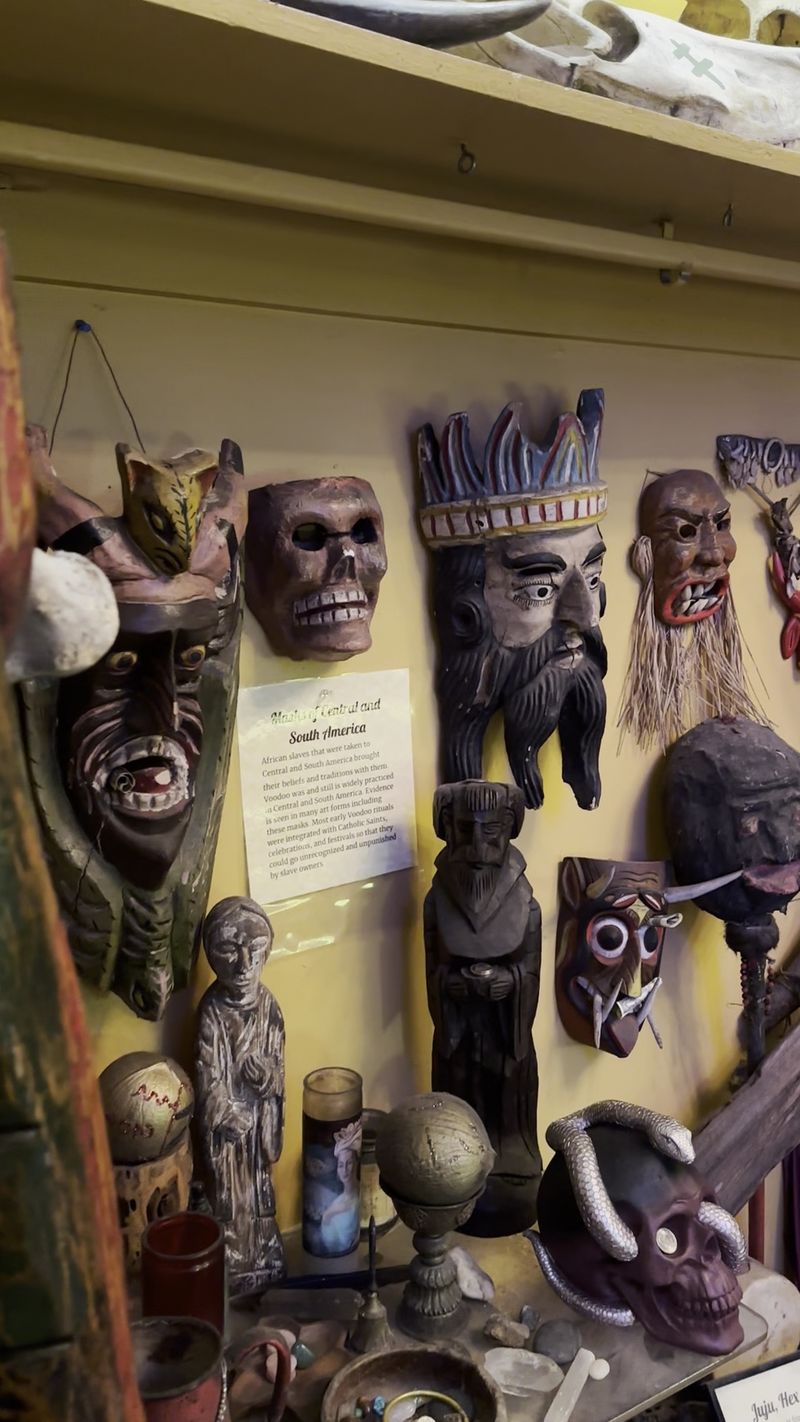 This Spooky Louisiana Museum Is Filled With Strange And Macabre Displays - Decor Hint Masks, Drums And Serpent Skins