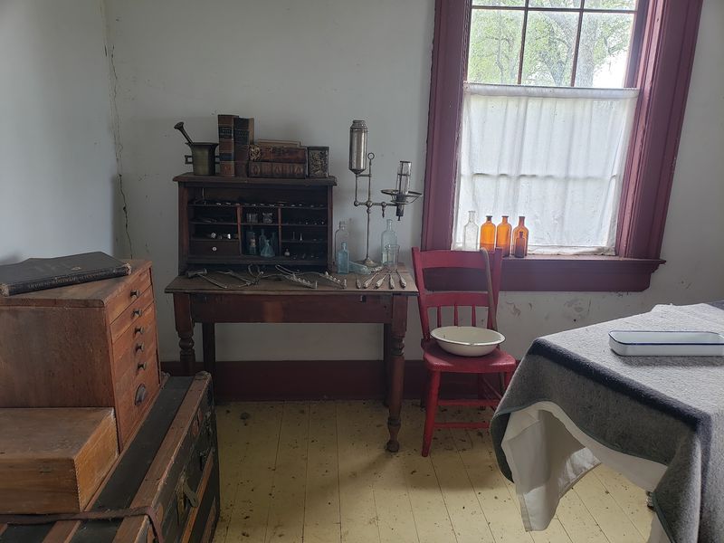 Medicine Bottles and Tools Inside the Post Hospital
