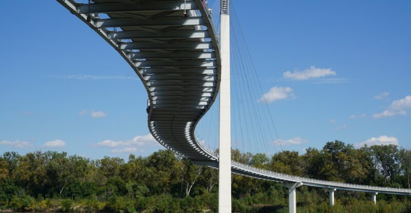 Halfway Across This Nebraska Footbridge Over The Missouri River, You Stand In Two States At Once