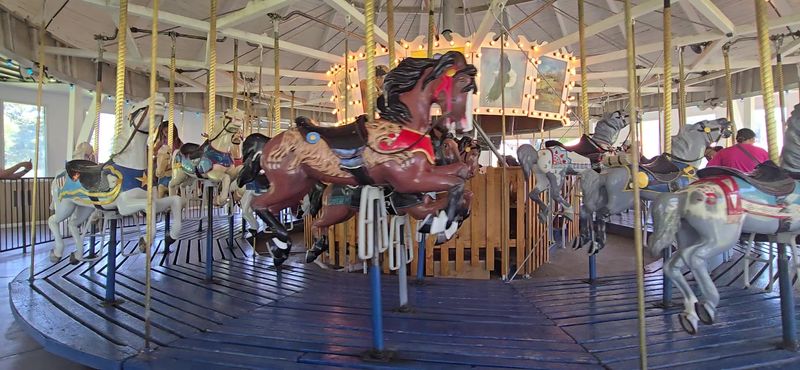 Hand-Carved Wooden Horses Still Circle On The Restored 1920s Idaho Centennial Carousel In Rexburg