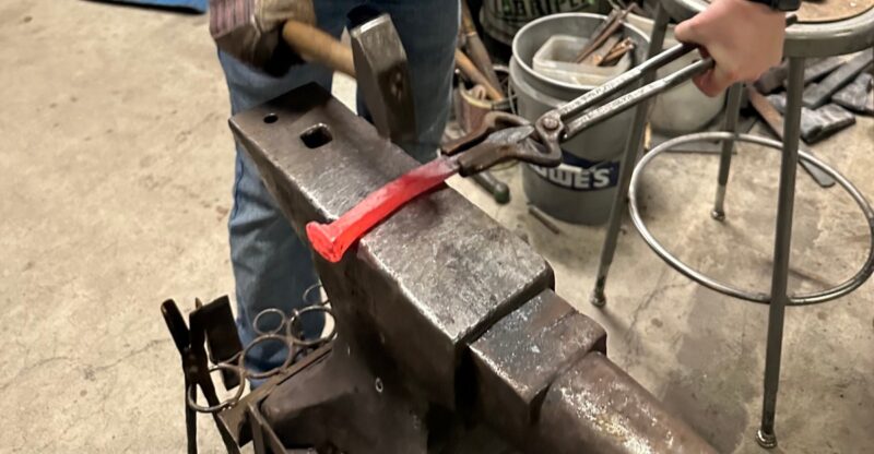 This Nebraska Blacksmith Shop Lets Total Beginners Hammer Out Their Own Knife From A Railroad Tie