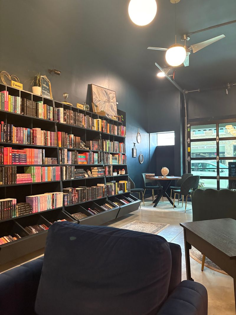 This Nebraska Bookstore Opens Its Garage Door On Nice Days So Readers Linger Over Coffee Until 10 PM - Decor Hint That Roll-Up Door Turns A Bookshop Into Open-Air Reading