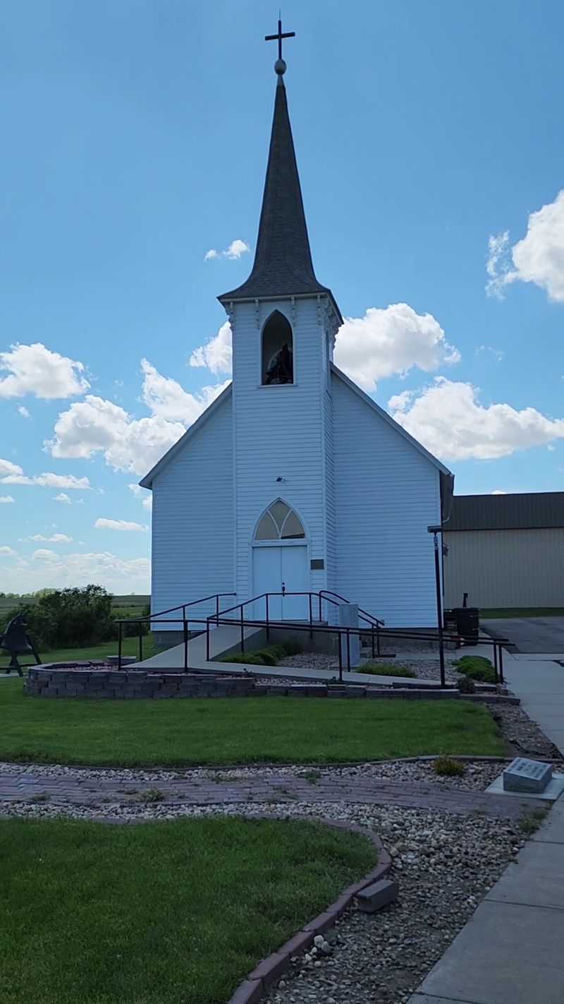 Old Church, Schoolhouse, And A Railcar Out Back
