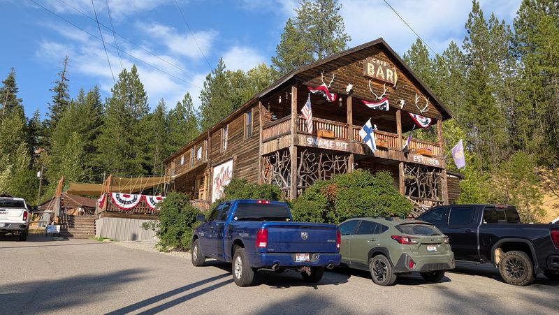 A Log Landmark On The River Road