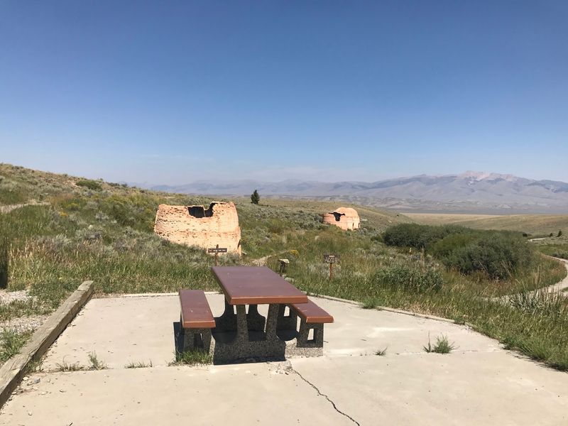 Giant 1880s Beehive Charcoal Kilns Tell A Ghost Town Story In The Sagebrush Near Leadore, Idaho - Decor Hint Picnic Tables And Simple Comforts