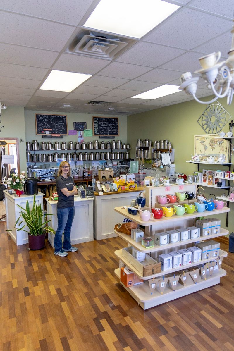 Over 400 Kinds Of Loose Tea Fill Glass Jars Along The Walls Of This Nebraska Shop - Decor Hint An Owner Who Knows Her Leaves
