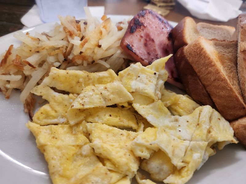 Six O'Clock Coffee And A Plate Of Diner Breakfast