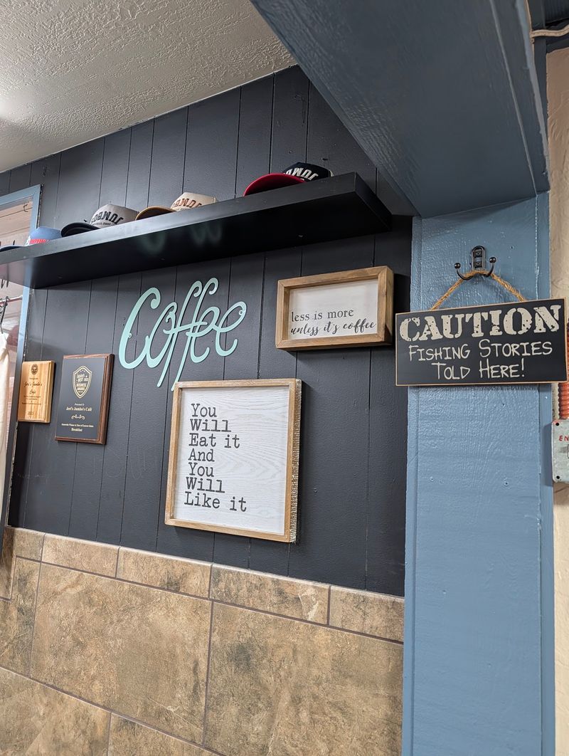 Funny Signs On The Walls And Regulars At The Counter