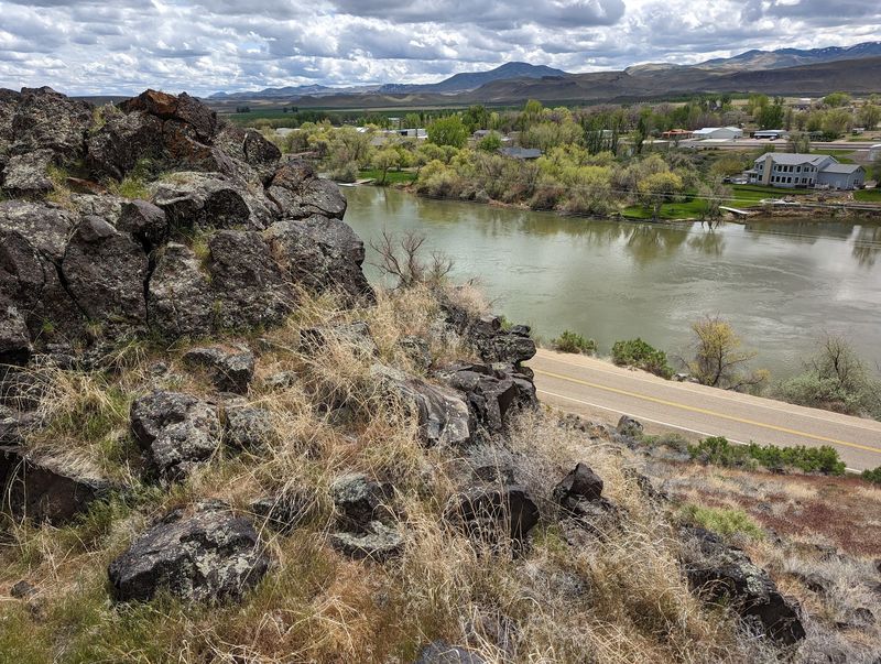Rock Art On One Side, River On The Other