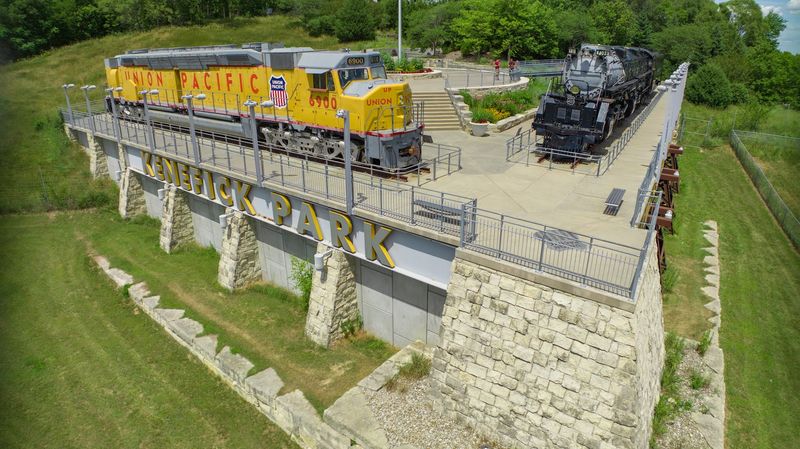 Every Train Fan Gets Close To The World's Largest Steam Locomotive Sitting In A Nebraska Park - Decor Hint A Hilltop Perch Built For Two Railroad Legends