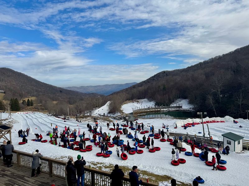 POV: You Found North Carolina’s Most Epic Snow Tubing Spot And Now Winter Can’t Come Fast Enough - Decor Hint Three Magic Carpet Lifts Carry You Back Uphill Without The Exhausting Climb