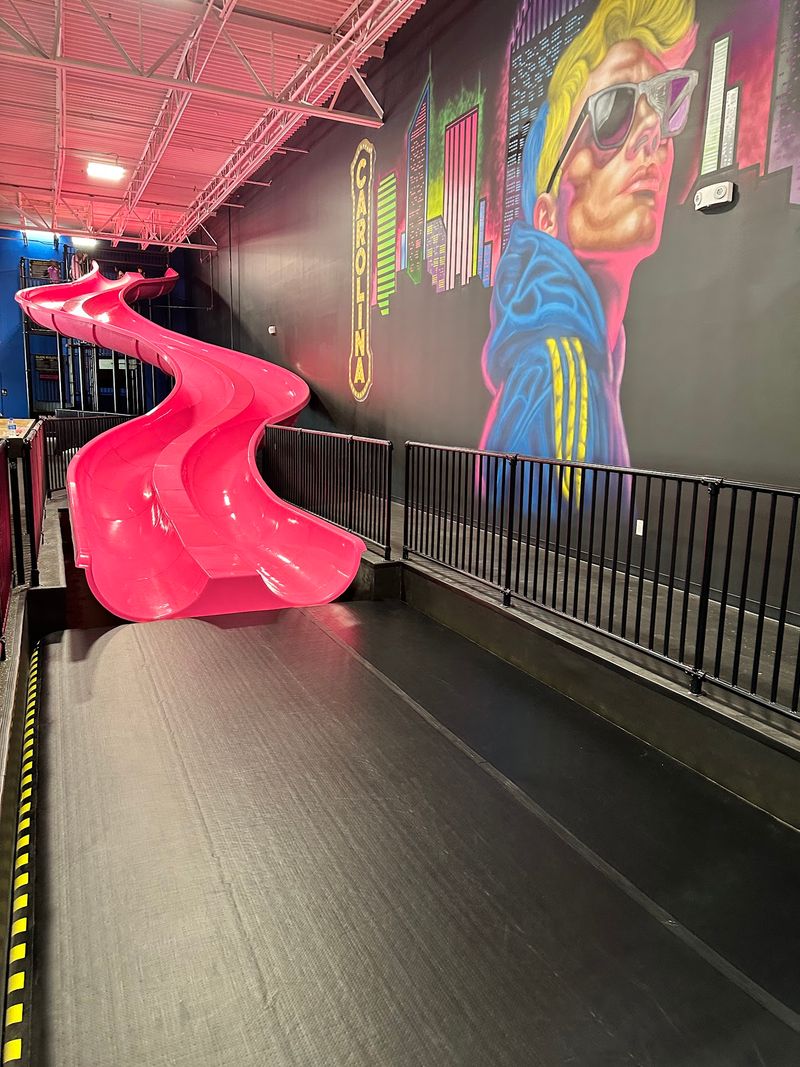 This New North Carolina Indoor Adventure Park Is Packed With Giant Slides And Air Courts - Decor Hint Twists, Turns, And A Half-Pipe Worth Bragging About
