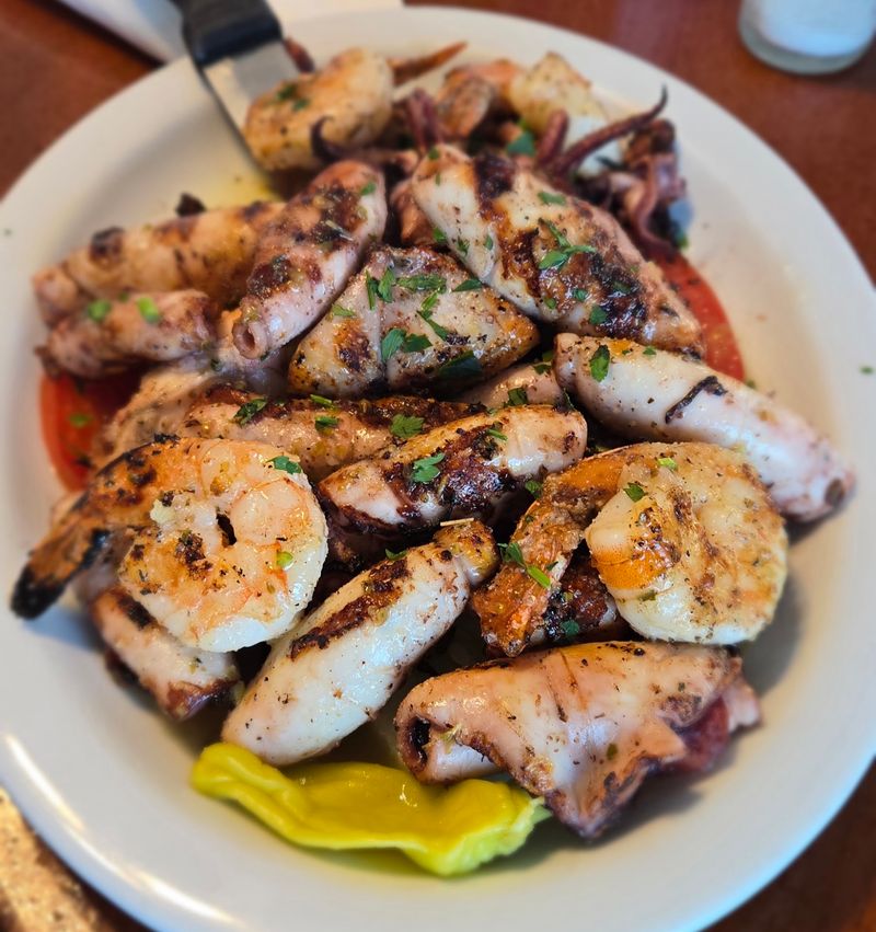 Octopus, Smelts, And Shrimp Fresh From The Grill