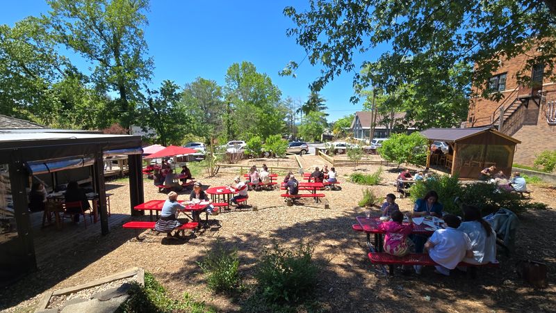 Grab A Picnic Table Beside The Garden