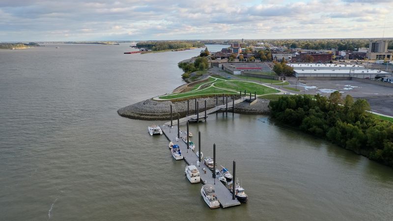 Two Mighty Rivers Meet Right At The Edge Of Town