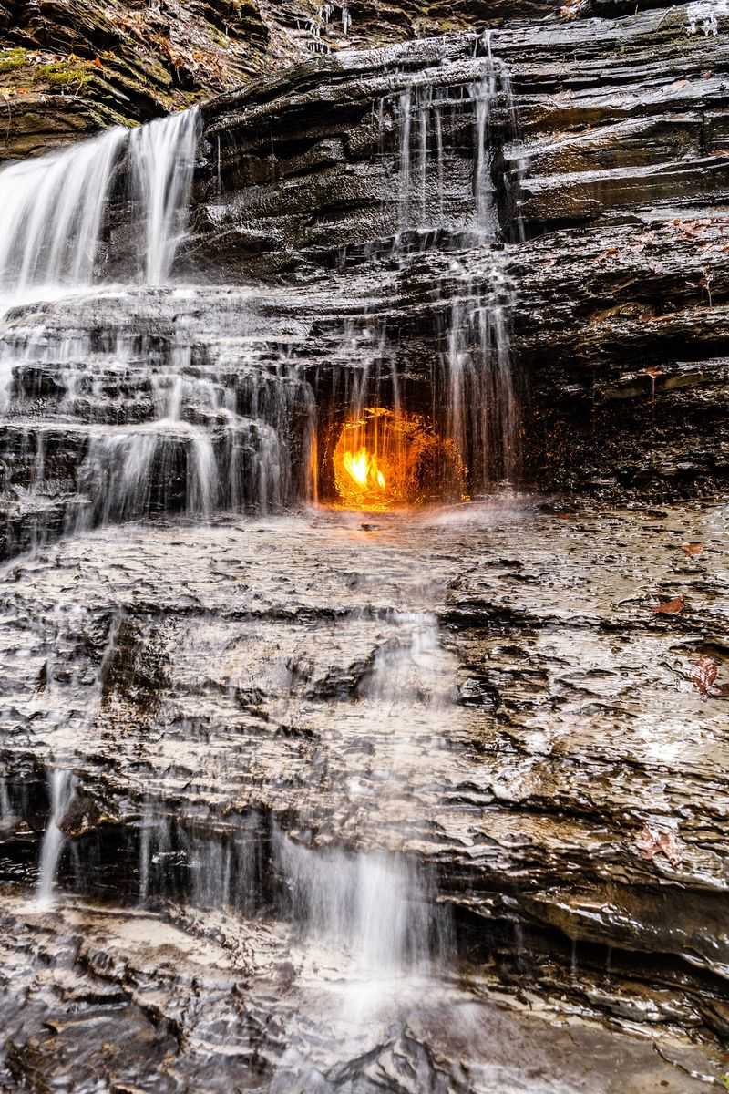 Eternal Flame Falls At Chestnut Ridge Park, Orchard Park