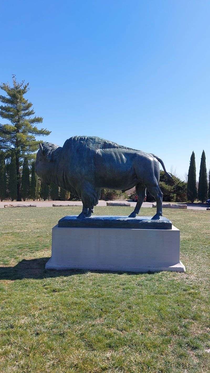 A Bronze Bison That Greets Lincoln's Early Risers