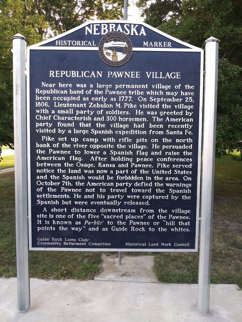 Republican Pawnee Village Historical Marker