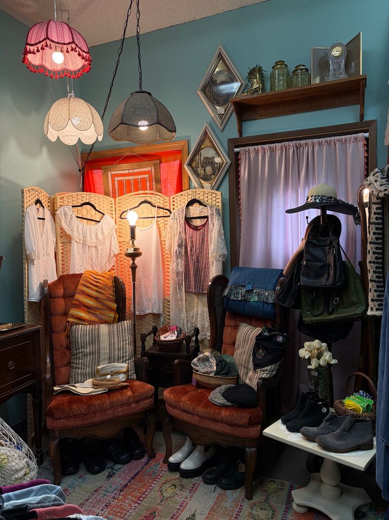 This Surprisingly Big Idaho Vintage Market Sends You Home With Fair-Priced Finds From Numerous Booths - Decor Hint Racks Of Levi's And Retro Shirts