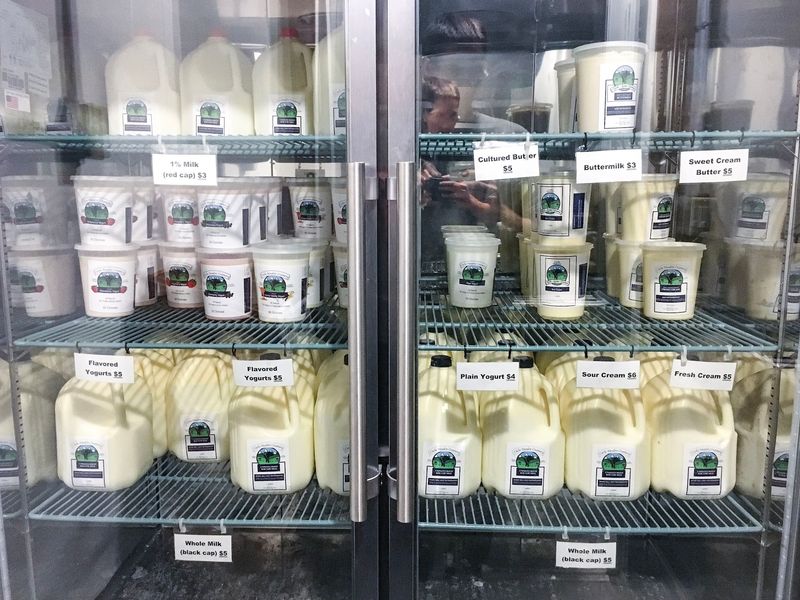 Butter, Yogurt, And Sour Cream Fill Out The Fridge