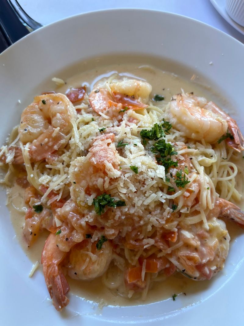 Locals Are Obsessed With The Pasta At This Tiny California Italian Restaurant - Decor Hint Shrimp Scampi Comes Tangled With Capellini