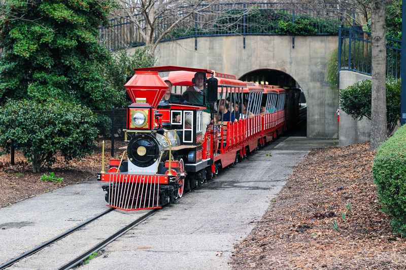 A Tiny Train Wearing Its Fanciest Holiday Lights