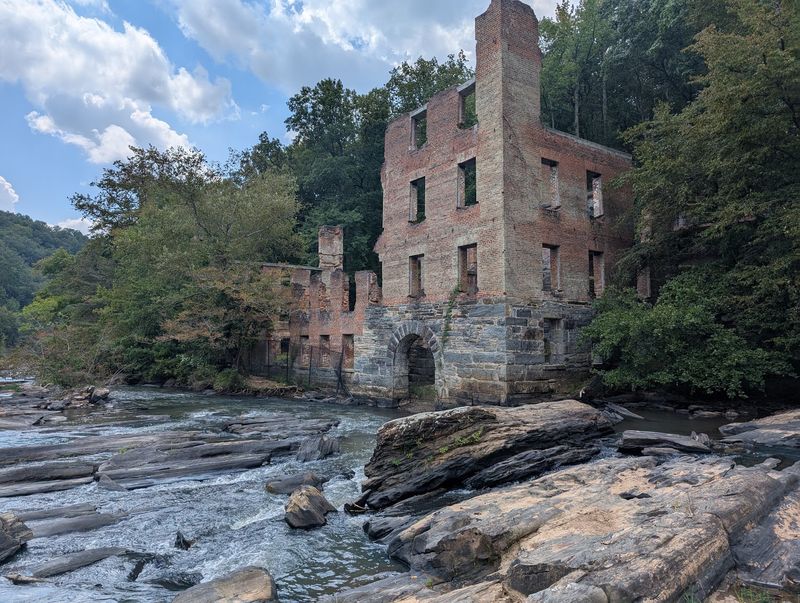 Historic Mill Ruins Beside The Creek
