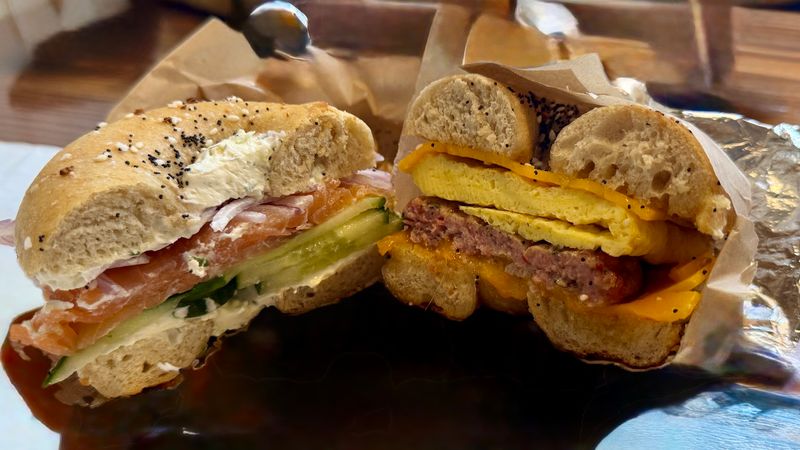 Breakfast And Lunch Sandwiches Built On House Bread