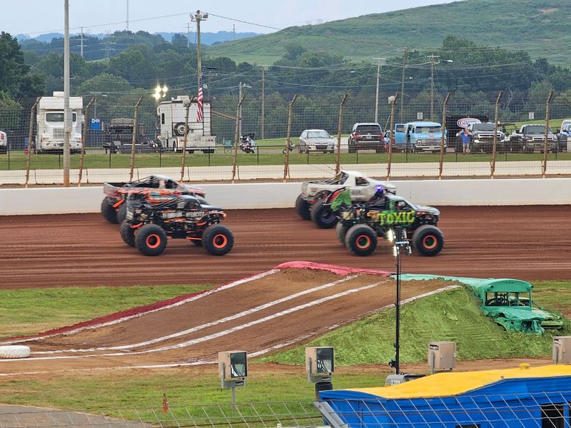 Giant Trucks Take Over The Clay For Family Night