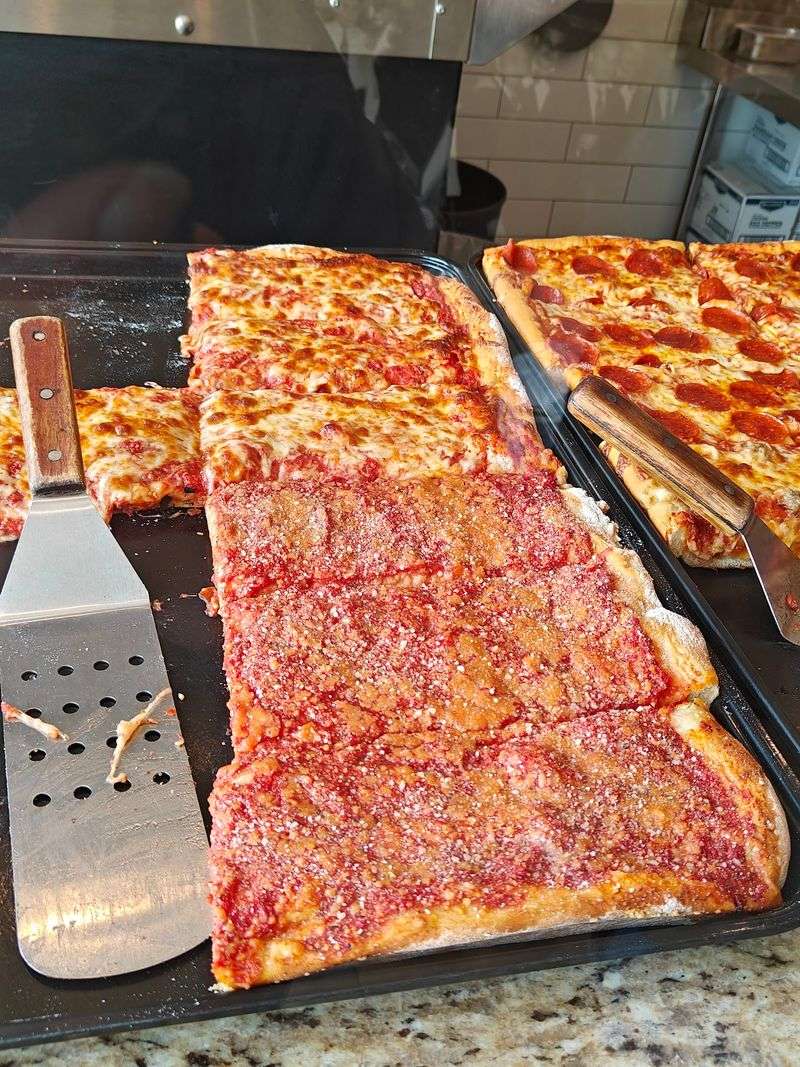 Square Pizza Slices Share Space With Brick-Oven Pies