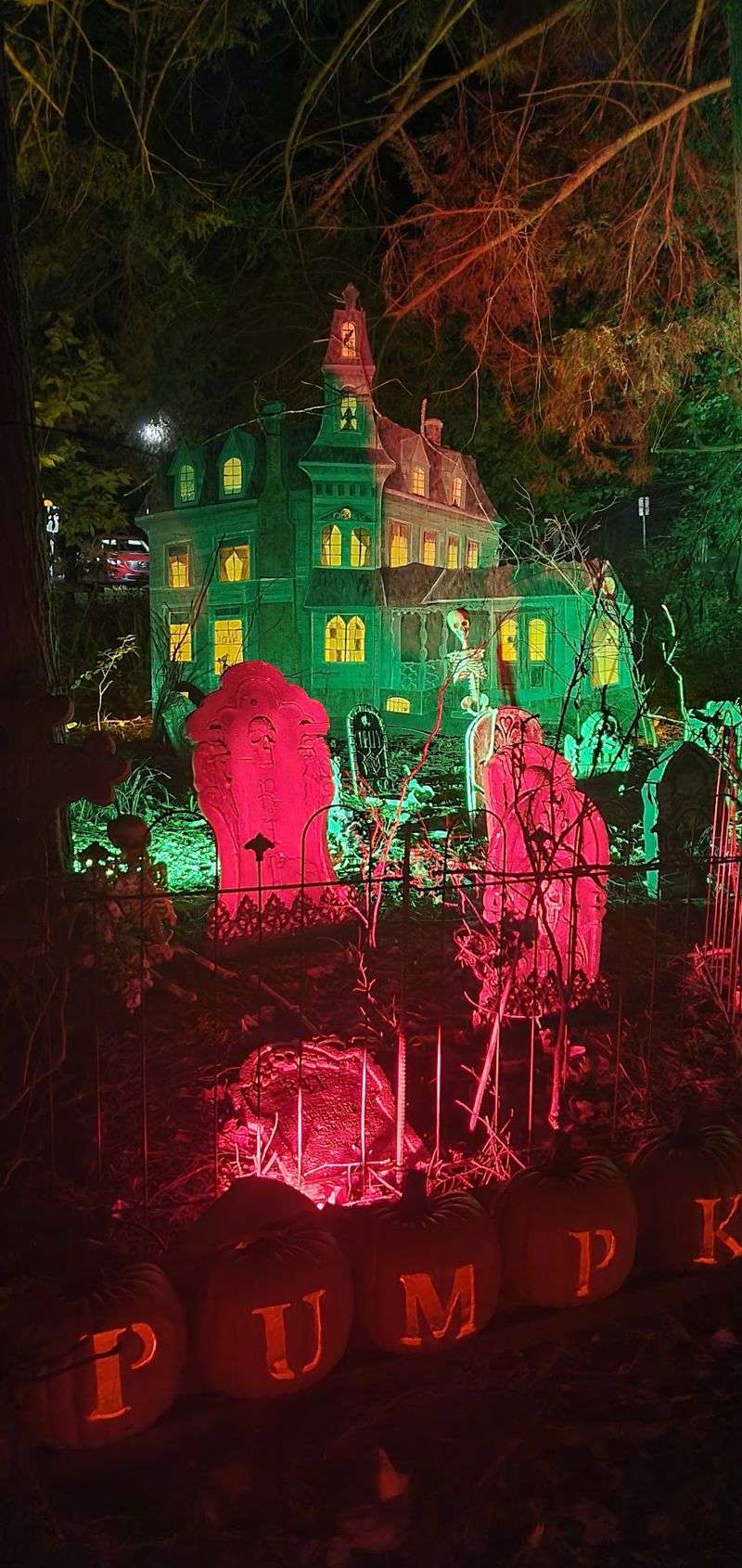 A Glowing Pumpkin Trail Appears Across The Historic Grounds After Sunset