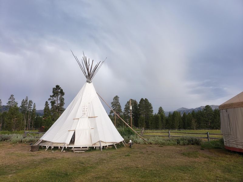 Yurts And A Shower House For Simpler Stays