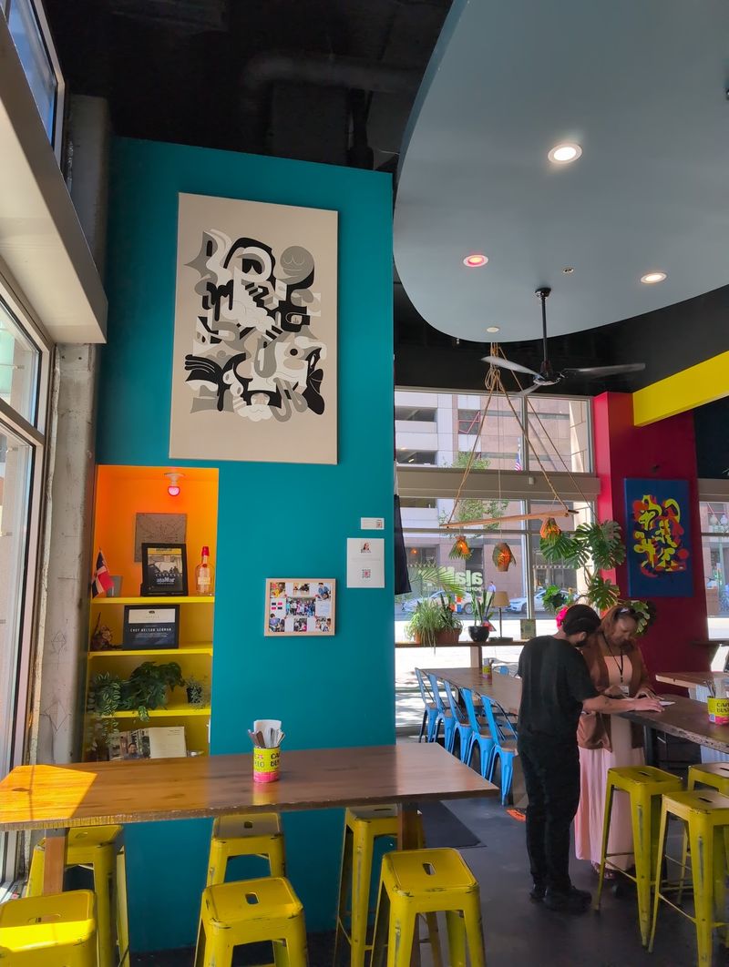 Rope, Reclaimed Wood, And A Mural Set The Mood