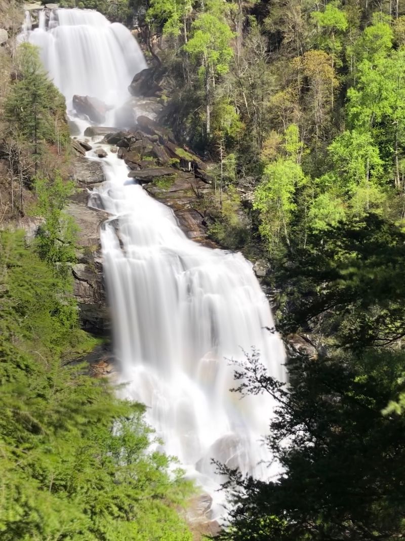 This 411-Foot North Carolina Waterfall Is Roaring With Millions Of Gallons Of Water After Days Of Heavy Rain - Decor Hint The First Overlook Is Only A Quarter-Mile From The Parking Area