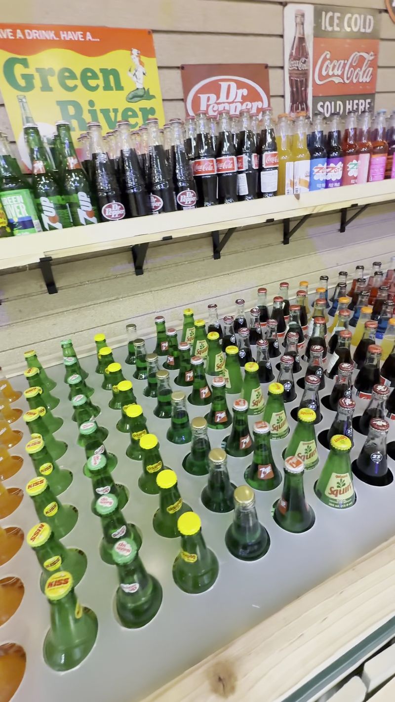 A Wall Of Old-Time Soda Bottles