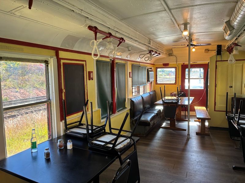 Your Table Is Inside An Actual Vintage Subway Car