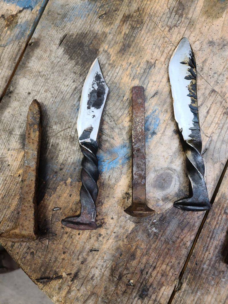 Railroad Spikes, Lawnmower Blades, and Other Surprise Raw Materials