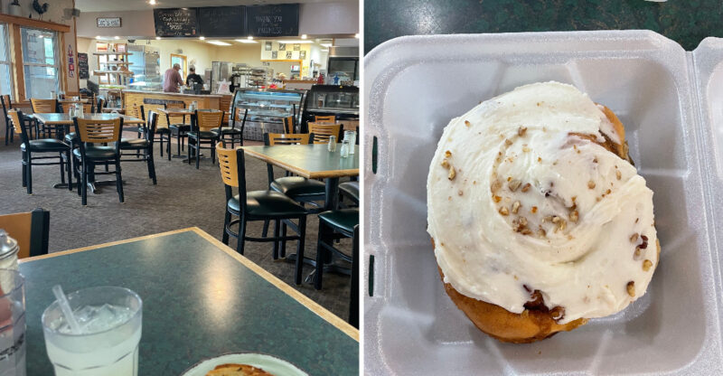 The Cinnamon Rolls At This Michigan Cafe Are So Massive They Barely Fit On The Plate
