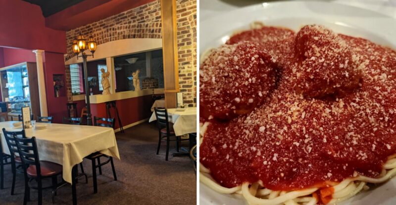 The Spaghetti At This Family-Owned Nebraska Italian Restaurant Comes With Housemade Pasta And Gigantic Meatballs