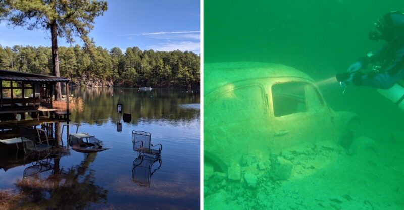This North Carolina Quarry Lets You Scuba Dive Through A Graveyard Of Sunken Boats And Vehicles