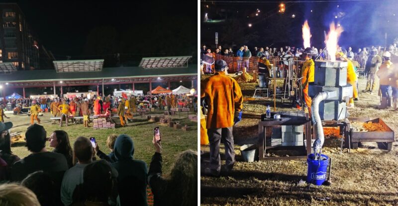 Thousands Of Pounds Of Glowing Molten Iron Will Light Up This North Carolina City For One Incredible Night